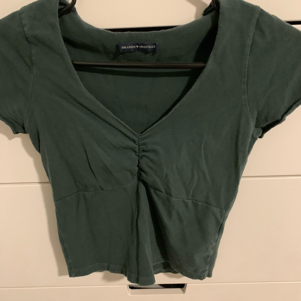 Brandy melville green baby tee